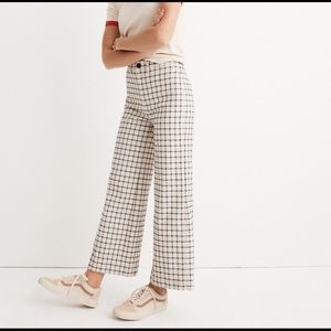 Emmett Wide-Leg Crop Pants Windowpane 26Tall